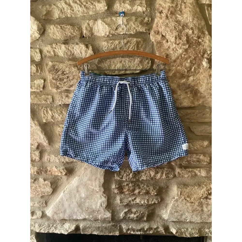 ORTC 2-Piece Short Set - Red & Blue Checkered Swim Shorts - Size L/34